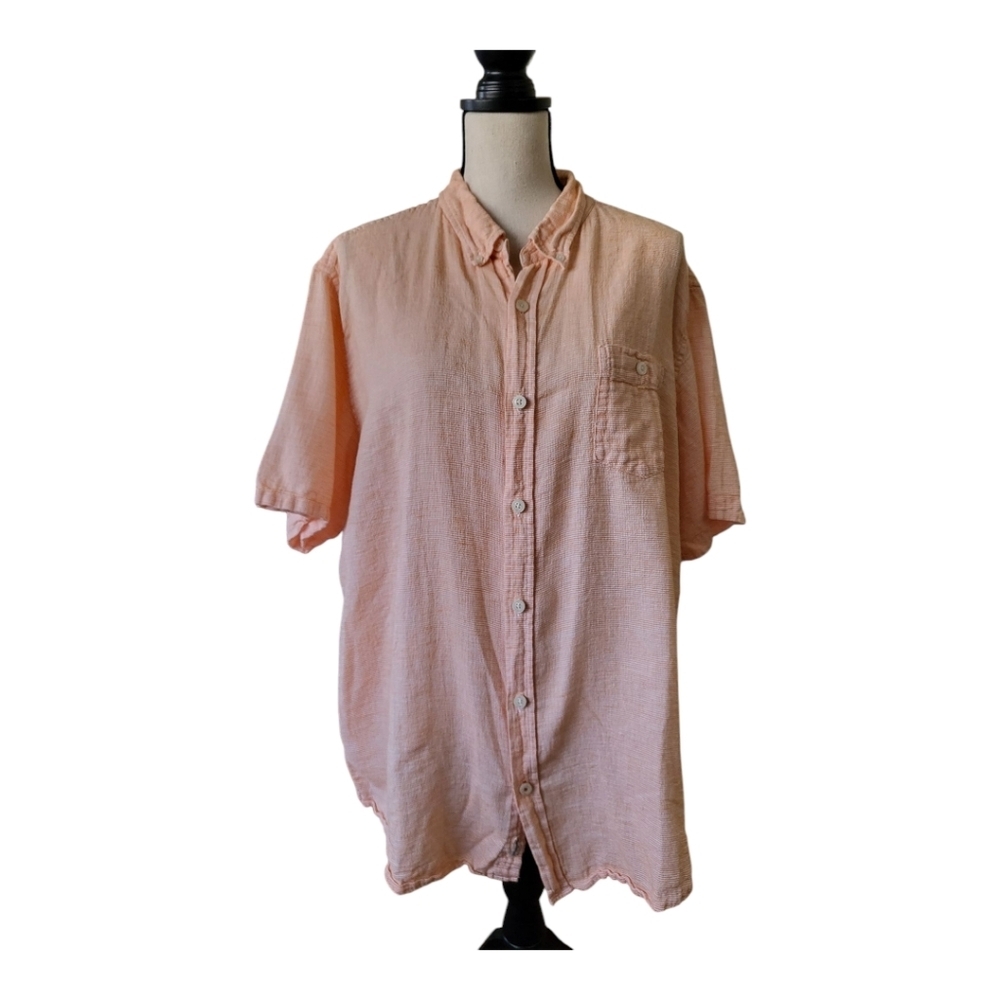 Weatherproof Vintage Washable Linen Button Up Shirt Size XXL